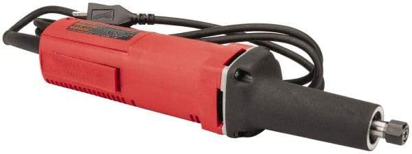 Milwaukee Tool - 1/4 Inch Collet, 21,000 RPM, Straight, Electric Die Grinder - 120 Volt, 4.5 Amp, 8 Ft. Long Cord - Exact Industrial Supply