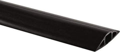 Hubbell Wiring Device-Kellems - 1 Channel, 25 Ft Long, 1/2" Max Compatible Cable Diam, Black PVC On Floor Cable Cover - 3" Overall Width x 3/4" Overall Height, 3/4" Channel Width x 1/2" Channel Height - Exact Industrial Supply