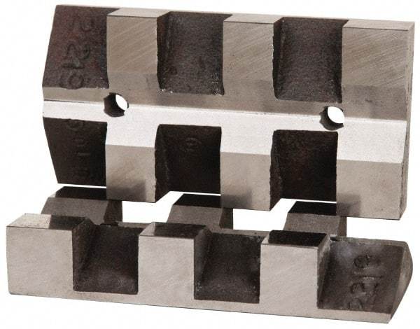 Heinrich - 4" Wide, V-Groove Vise Jaw - Ductile Iron, Fixed Jaw, Compatible with DA-2200-SC Vises - Exact Industrial Supply