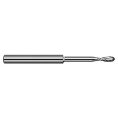3/16″ Dia. × 3/16″ Shank × 0.57″ DOC × 2″ OAL, Carbide Uncoated, 2 Flute, Ballnose End Mill - Exact Industrial Supply