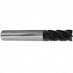 Accupro - 5/8" Diam 5 Flute Solid Carbide 0.09" Corner Radius End Mill - Exact Industrial Supply