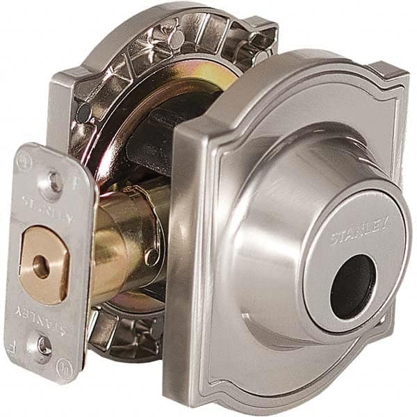 Stanley - Deadbolts Type: Single Cylinder Door Thickness Range: 1-3/8 - 1-3/4 - Exact Industrial Supply
