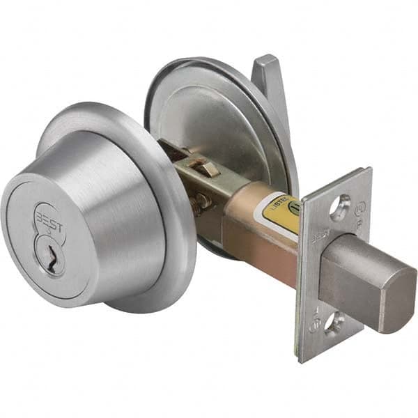 Best - Deadbolts Type: Single Cylinder Door Thickness Range: 1-3/8-2 - Exact Industrial Supply