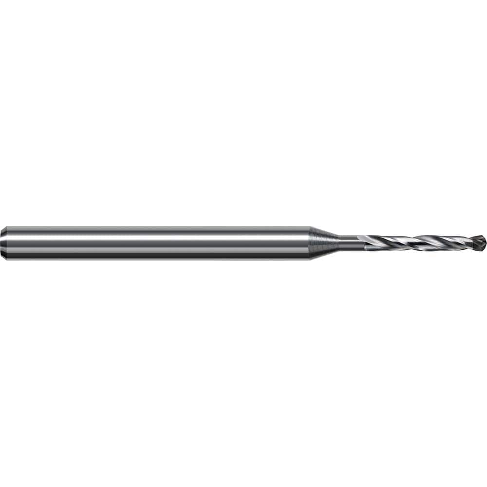 Jobber Length Drill Bit: 0.1299″ Dia, 130 °, Brazed Solid Carbide Polycrystaline Diamond Finish, Right Hand Cut, Spiral Flute, Straight-Cylindrical Shank