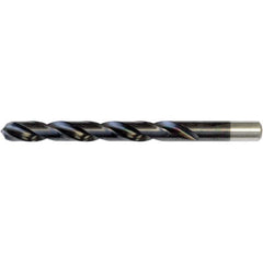 Jobber Length Drill Bit: 135 °, High Speed Steel TiN Finish, Right Hand Cut, Spiral Flute, Straight-Cylindrical Shank