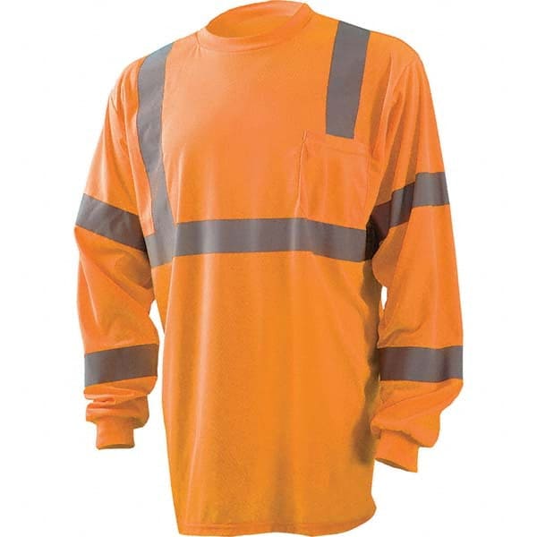 OccuNomix - Size S Hi-Vis Orange High Visibility Long Sleeve T-Shirt - Exact Industrial Supply