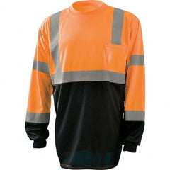 OccuNomix - Size S Hi-Vis Orange & Black High Visibility Long Sleeve T-Shirt - Exact Industrial Supply