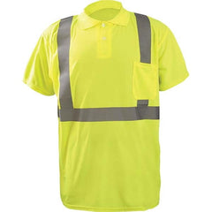 OccuNomix - Size XL Hi-Vis Yellow High Visibility Short Sleeve Polo Shirt - Exact Industrial Supply