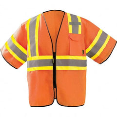 OccuNomix - Size S/M HI-Vis Orange Mesh General Purpose High Visibility Vest - Exact Industrial Supply