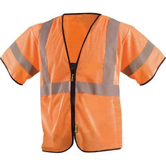 OccuNomix - Size L/XL HI-Vis Orange Mesh General Purpose High Visibility Vest - Exact Industrial Supply