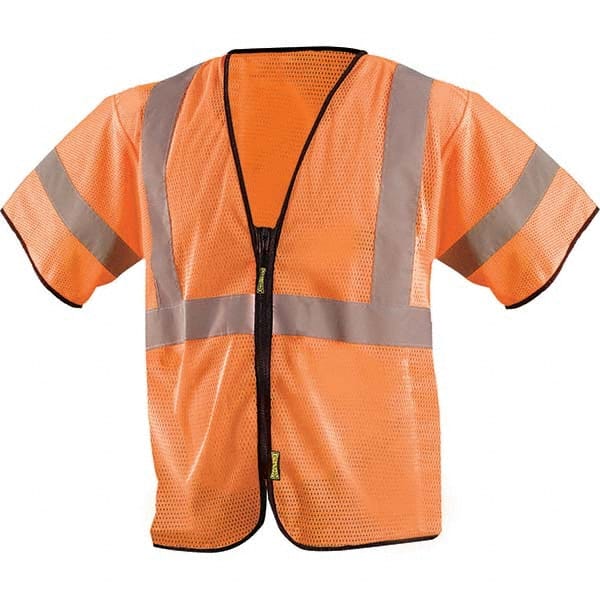 OccuNomix - Size 2X/3XL HI-Vis Orange Mesh General Purpose High Visibility Vest - Exact Industrial Supply