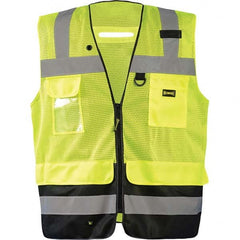 OccuNomix - Size 3XL Hi-Vis Yellow Mesh Surveyor's High Visibility Vest - Exact Industrial Supply