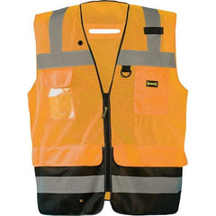 OccuNomix - Size M HI-Vis Orange Mesh Surveyor's High Visibility Vest - Exact Industrial Supply