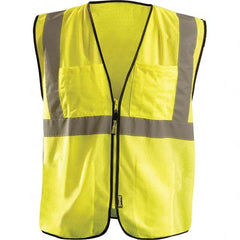 OccuNomix - Size 4X/5X L Hi-Vis Yellow Mesh Surveyor's High Visibility Vest - Exact Industrial Supply