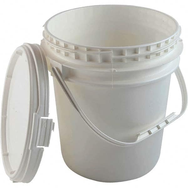 Dynalon Labware - 1 6-Piece 2.5 Gal 9.1" High, High-Density Polyethylene Round White Single Pail - Exact Industrial Supply