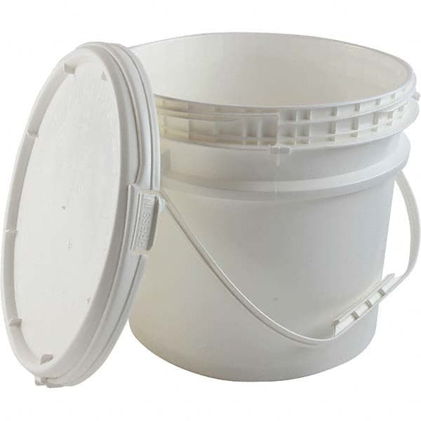 Dynalon Labware - 1 6-Piece 3.5 Gal 10.87" High, High-Density Polyethylene Round White Single Pail - Exact Industrial Supply