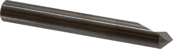 SGS - 1/4" Head Diam, 1/4" Shank Diam, 1 Flute 90° Solid Carbide Countersink - Bright Finish, 2" OAL, Single End, Straight Shank, Right Hand Cut - Exact Industrial Supply