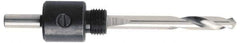 Milwaukee Tool - 5/8 to 1-3/16" Tool Diam Compatibility, Straight Shank, Steel Integral Pilot Drill, Hole Cutting Tool Arbor - 1/4" Min Chuck, Round Shank Cross Section, Threaded Shank Attachment, For Hole Saws - Exact Industrial Supply