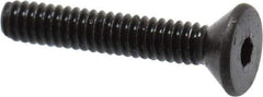 Value Collection - #0-80 UNF Hex Socket Drive, Flat Screw - Alloy Steel, Black Oxide Finish, Fully Threaded, 3/8" OAL - Exact Industrial Supply