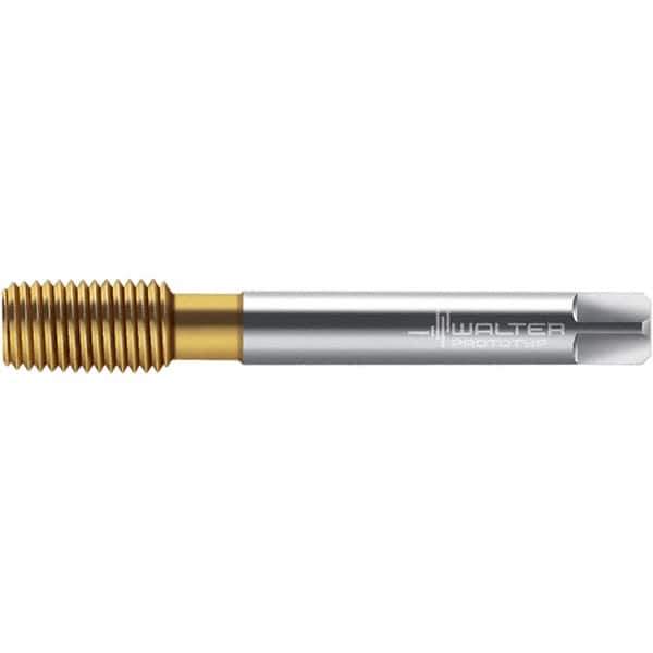 Walter-Prototyp - M8x1.00 DIN 2174 6HX 7.590 Thread Limit Semi-Bottoming Thread Forming Tap - Powdered Metal High Speed Steel, TiN Finish, 90mm OAL, 12mm Thread Length, Right Hand Thread, Series TC420 - Exact Industrial Supply