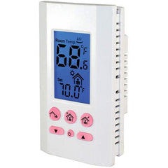 Thermostats; Thermostat Type: Line Voltage Wall Thermostat; Style: Line Voltage Wall Thermostat; Minimum Temperature (F): 41.0  ™F; 41.000; Maximum Temperature: 95.0  ™F; Maximum Temperature (F): 95.000; Minimum Voltage: 120 V; Maximum Voltage: 240 V; Amp