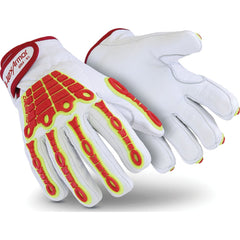 Cut & Puncture-Resistant Gloves: Size M, ANSI Cut A4, ANSI Puncture 5 White, Red & High-Visibility