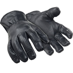 Cut & Puncture-Resistant Gloves: Size L, ANSI Cut A7, ANSI Puncture 3, Leather Black, Aramid Lined