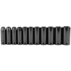 STANLEY® 1/2" Drive 11 Piece Fractional Deep Impact Socket Set – 6 Point - Exact Industrial Supply