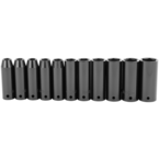 STANLEY® 1/2" Drive 11 Piece Metric Deep Impact Socket Set – 6 Point - Exact Industrial Supply