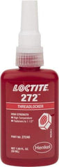 Loctite - 50 mL Bottle, Red, High Strength Liquid Threadlocker - Series 272, 24 hr Full Cure Time, Hand Tool, Heat Removal - Exact Industrial Supply