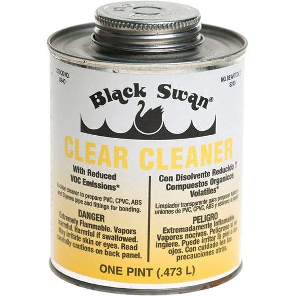 Black Swan - 1 Pt All-Purpose Cleaner - Clear, Use with ABS, PVC & CPVC up to 6" Diam - Exact Industrial Supply
