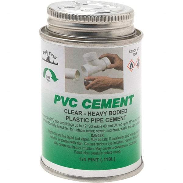 Black Swan - 1/4 Pt Heavy Duty Cement - Clear, Use with PVC - Exact Industrial Supply