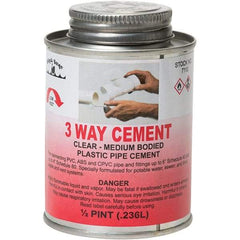 Black Swan - 1/2 Pt Medium Bodied Cement - Clear, Use with ABS, PVC & CPVC up to 6" Diam - Exact Industrial Supply