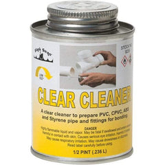 Black Swan - 1/2 Pt All-Purpose Cleaner - Clear, Use with ABS, PVC & CPVC up to 6" Diam - Exact Industrial Supply
