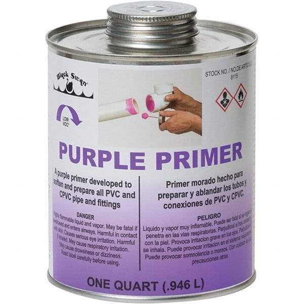 Black Swan - 1 Qt All Purpose Primer/Cleaner - Purple, Use with PVC & CPVC - Exact Industrial Supply