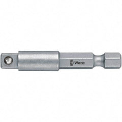 Wera - Socket Adapters & Universal Joints Type: Square-Drive to Hex Bit Adapter Male Size: 1/4 - Exact Industrial Supply
