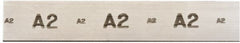 A2 Air-Hardening Flat Stock: 5/32″ Thick, 1/2″ Wide, 18″ Long,  ±0.001″ Thickness Tolerance + 0.250 Inch Long Tolerance, + 0.000-0.005 Inch Wide Tolerance, +/- 0.001 Inch Thickness Tolerance, +/- 0.001 Inch Square Tolerance, AISI Type A2 Air Hardening