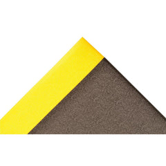 Anti-Fatigue Mat:  48.0000″ Length,  36.0000″ Wide,  3/8″ Thick,  Closed Cell Polyvinylchloride,  Beveled Edge,  Medium Duty Pebbled,  Black & Yellow,  Dry