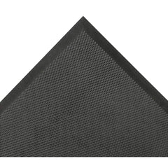 Anti-Fatigue Mat:  40.0000″ Length,  36.0000″ Wide,  3/4″ Thick,  Nitrile Blend Rubber Foam,  Beveled Edge,  Medium Duty Raised Grid,  Black,  Wet/Dry and Oily Areas