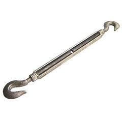 Turnbuckles; Turnbuckle Type: Hook & Hook; Working Load Limit: 2250 lb; Thread Size: 5/8-12 in; Turn-up: 12 in; Closed Length: 21.25 in; Material: Steel; Finish: Galvanized