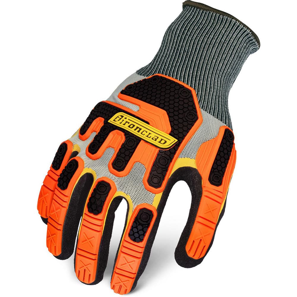 General Purpose Work Gloves:  Large,  Nitrile Coated,  Polyester/Knit Unlined-Lined,  Textured Grip,