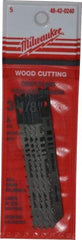 Milwaukee Tool - 3-1/8" Long, 8 Teeth per Inch, High Carbon Steel Jig Saw Blade - Toothed Edge, 0.2188" Wide x 0.043" Thick, U-Shank - Exact Industrial Supply