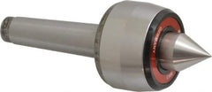 Rohm - MT3 Taper Shank, 2.362" Head Diam 500 Lb Capacity Live Center - 5,000 Max RPM, 1.661" Head Length, 63/64" Point Diam, 1.221" Point Len, 1,100 Lb Max Workpc, 6.319" OAL, Standard Point - Exact Industrial Supply