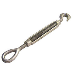 Turnbuckles; Turnbuckle Type: Hook & Eye; Working Load Limit: 2250 lb; Thread Size: 5/8-6 in; Turn-up: 6 in; Closed Length: 15.47 in; Material: Steel; Finish: Galvanized