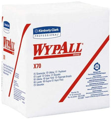 WypAll - X70 1/4 Fold Shop Towel/Industrial Wipes - Poly Pack, 12-1/2" x 12-1/2" Sheet Size, White - Exact Industrial Supply