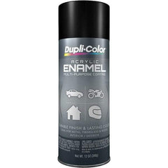 Dupli-Color - Black, Semi Gloss, Acrylic Enamel Spray Paint - 12 to 14 Sq Ft per Can, 12 oz Container - Exact Industrial Supply