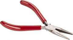 Proto - 5" OAL, 1-3/16" Jaw Length x 7/16" Jaw Width, Long Nose Needle Nose Pliers - Serrated Jaw, Plastisol Handles - Exact Industrial Supply