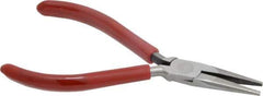 Proto - 4-7/8" OAL, 1-3/16" Jaw Length x 7/16" Jaw Width, Long Nose Needle Nose Pliers - Serrated Jaw, Plastisol Handles - Exact Industrial Supply