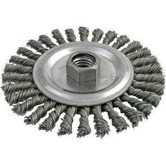 Brush Research Mfg. - 4-1/5" OD, 5/8-11 Arbor Hole, Stringer Bead Carbon Wheel Brush - 3/16" Face Width, 7/8" Trim Length, 20,000 RPM - Exact Industrial Supply