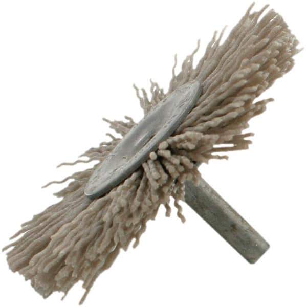 Brush Research Mfg. - 2-1/2" OD, Crimped Abrasive Nylon Wheel Brush - 7/16" Face Width, 11/16" Trim Length, 25,000 RPM - Exact Industrial Supply